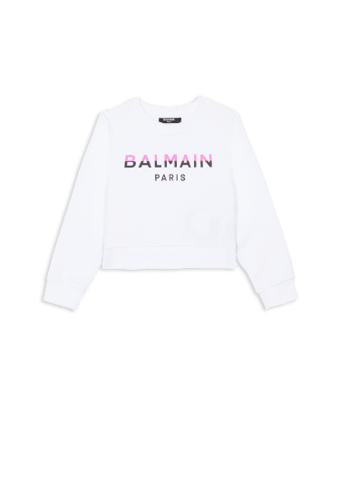 Balmain Kids metallic-logo long-sleeve T-shirt - White