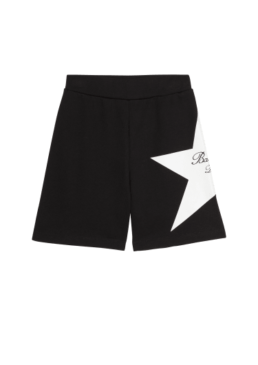 Balmain Kids logo-print tailored shorts - Blue