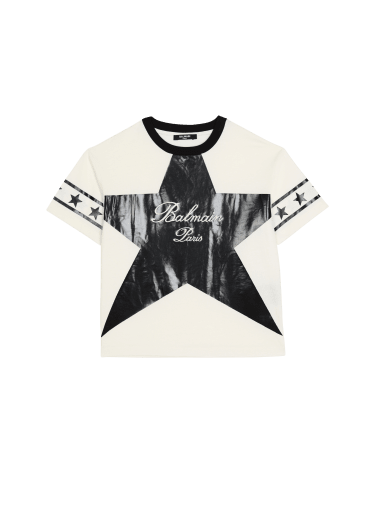 Balmain Signature T-Shirt mit Sternen