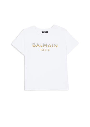 Camiseta con logotipo de Balmain Paris metalizado