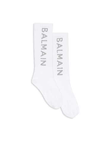 Lange Socken mit Balmain-Logo