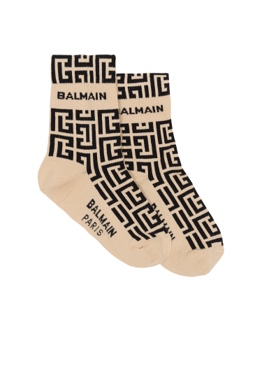 High socks with PB Labyrinth monogram