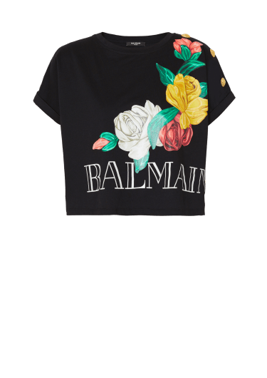 T-shirt Balmain Vintage con stampa rose