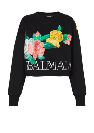 Felpa Balmain Vintage con stampa rose