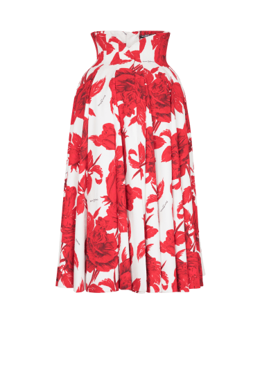 Long pleated crepe tulip skirt