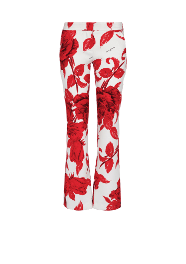 Hose aus Crêpe mit Rosen-Print