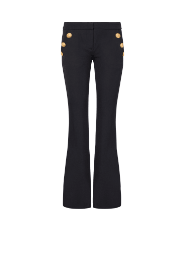 Flared trousers with buttons