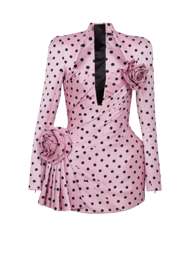 Kurzes Kleid mit Polka Dots-Print