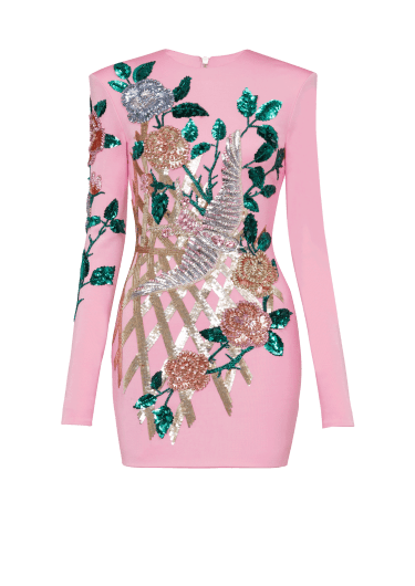 Besticktes Kleid mit Rosen-Motiv