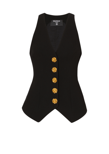Sleeveless double crepe waistcoat