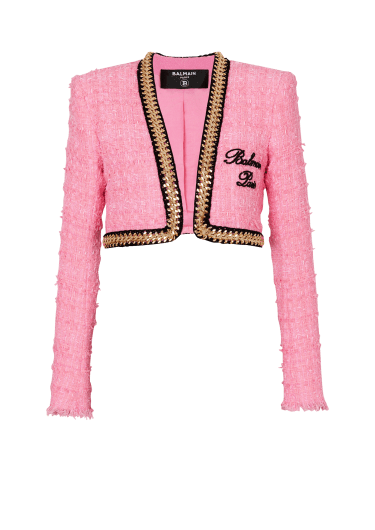 Balmain Signature Jacke aus Tweed und Ketten