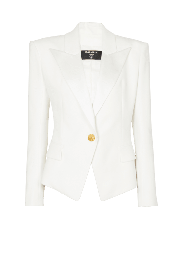 1-button jacket in crepe and satin