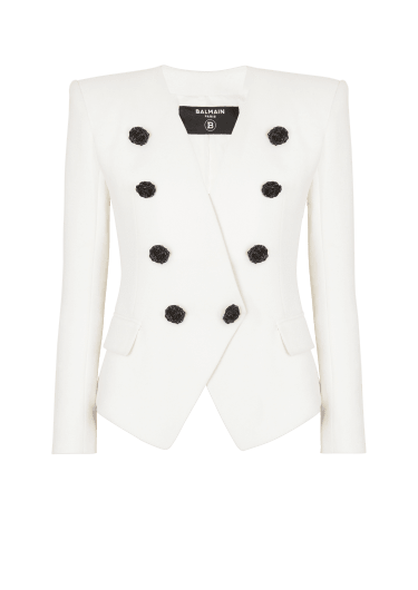 8-button double crepe jacket