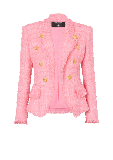 8-button tweed jacket