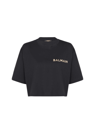 T-shirt con logo Balmain laminato