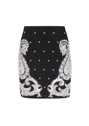 Paisley and stars embroidered skirt