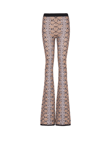 Snakeskin knit trousers