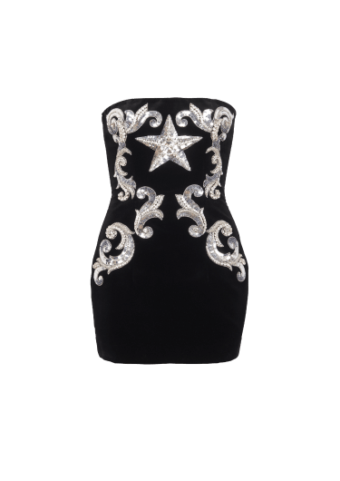 Abito bustier ricamato con motivo Paisley