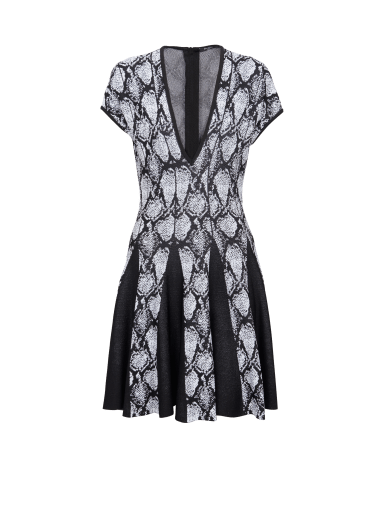 Snakeskin jacquard dress