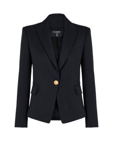 One-button wool blazer