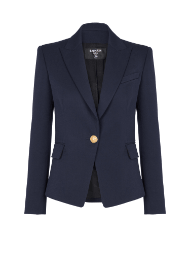 One-button wool blazer