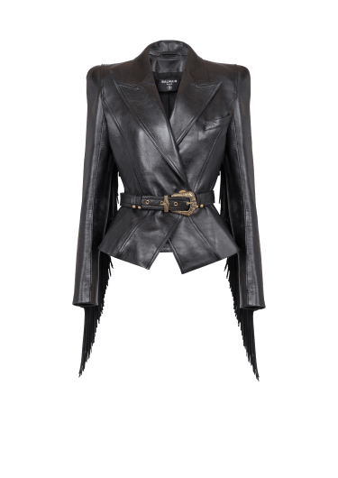 Jolie Madame fringed leather jacket