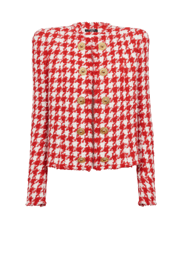 Balmain plaid blazer discount