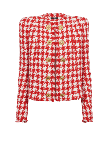 Tweedjacke mit Hahnentrittmuster