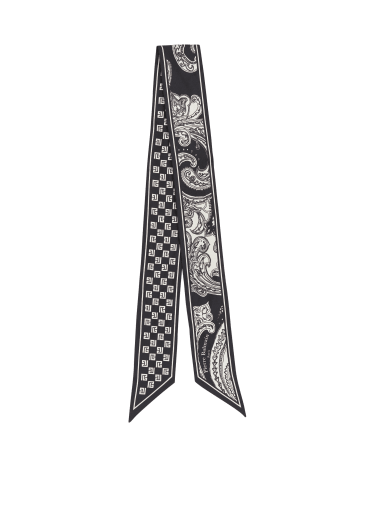 Mini monogram and paisley reversible scarf