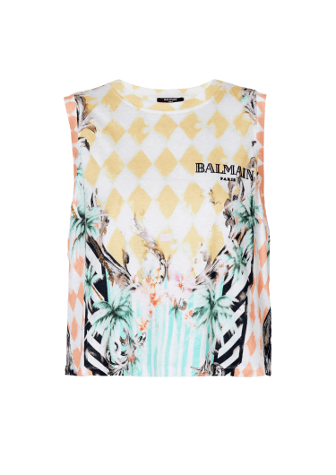 Camiseta Balmain Vintage sin mangas con estampado Baroque