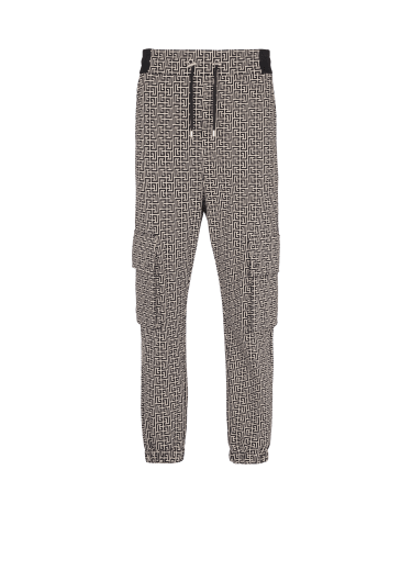 Pantalones de jogging tipo cargo de jacquard con monograma