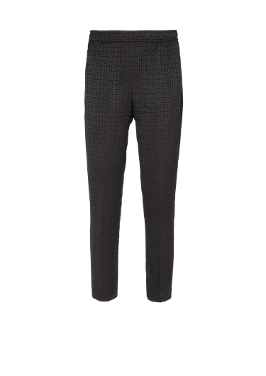 Satin monogram jacquard trousers