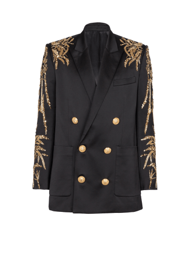 Balmain Kids double-breasted corduroy blazer - Black