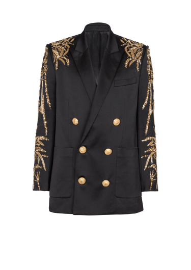 Blazer with embroidered Bamboo sleeves