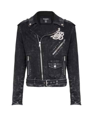 Saint Laurent Unisex Black Leather Zipper Motorcycle Jeans Pants