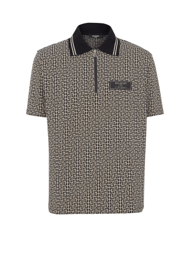 Monogram zip polo shirt