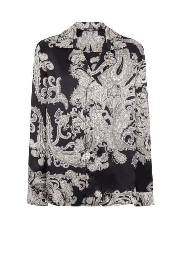 Chemise en soie à imprimé Paisley