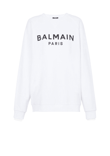 Sweatshirt Balmain Mens Hoodies Balmain Signature Logo Sweatshirt