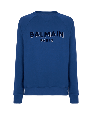 Balmain Sweatshirt mit beflocktem Metallic-Print