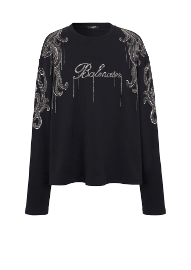 Sudadera bordada con cadenas Balmain Signature