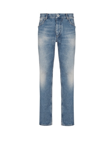 Balmain Men's Ribbed Cotton Slim-Fit Jeans, Waist Size 31 YH0MG080DC57-6FC  - Apparel - Jomashop