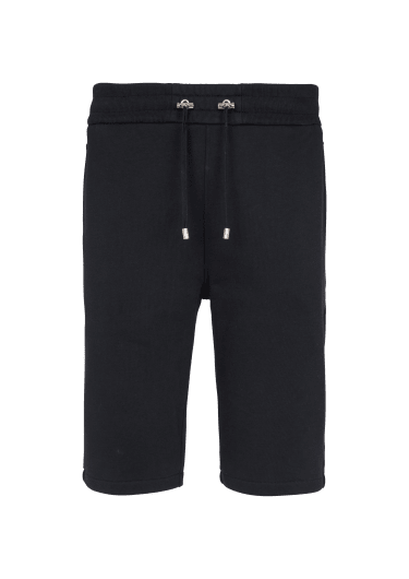 Pantalones cortos de algodón con el logotipo flocado de Balmain Paris