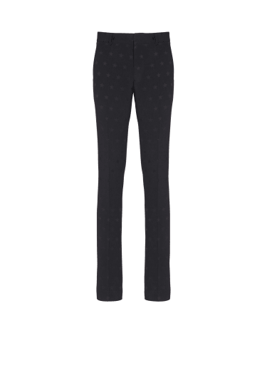 Jacquard crepe trousers with stars
