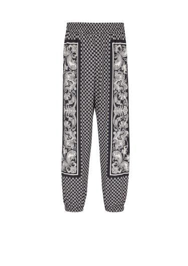 Pantaloni mini monogramma con stampa cachemire