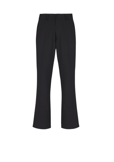 Checked wool flared pants in grey - Balmain