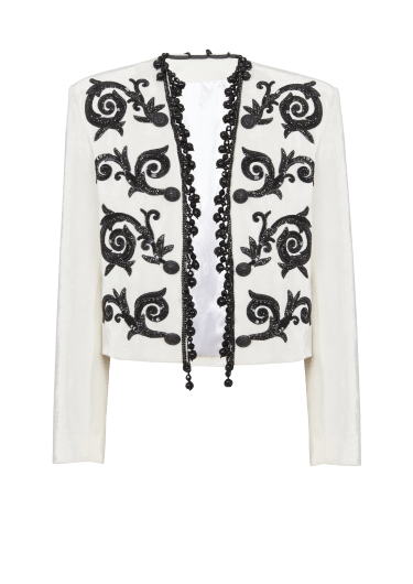 Embroidered velvet Spencer jacket
