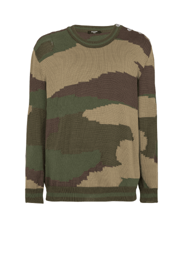 Pullover motivo camouflage in lana