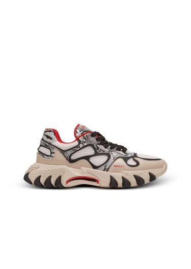 Sneakers B-East in rete e pelle con lavorazione effetto pitone