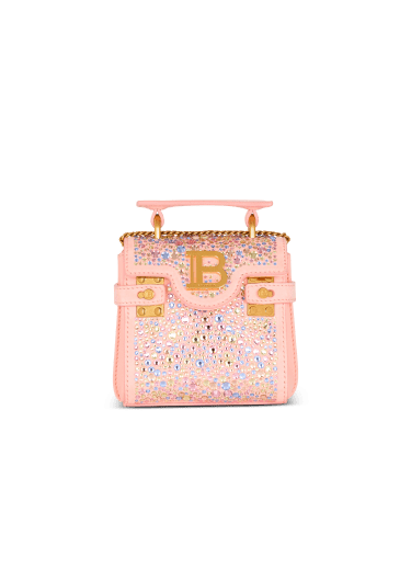 Borsa B-Buzz Mini 12 in pelle scamosciata e strass