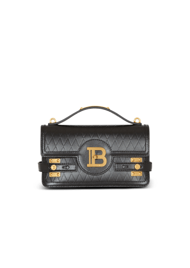 Bolso B-Buzz Shoulder 24 en piel de becerro con motivo Grid repujado